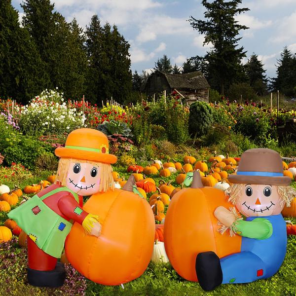 Imagem de Decoração de jardim inflável Lulu Home Fall Day Scarecrows