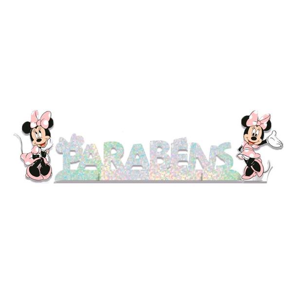 Imagem de Decoração de Mesa Holográfica - Minnie Mouse Rosa - 1 unidade - Regina - Rizzo