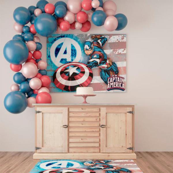 Imagem de Decoração festa Capitão América Painel TNT 1,40m aniversário