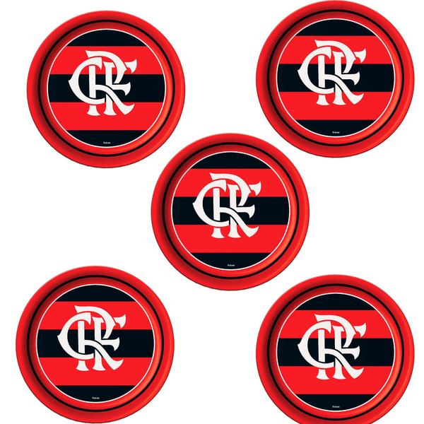 Decoração Flamengo festa aniversário Pratos 18cm 8 unid - Festcolor Imagem de Decoração Flamengo festa aniversário Pratos 18cm 8 unid