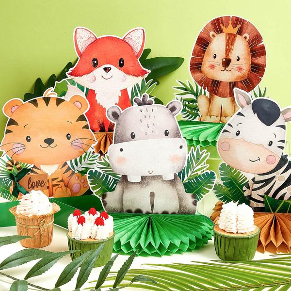 Imagem de Decoração: Gueevin, 10 peças, tema de safári para bebês, animais da selva