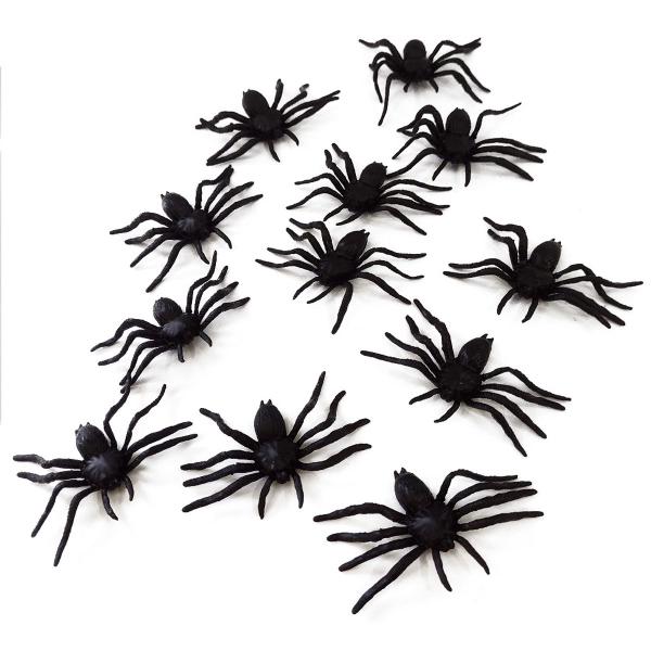 Imagem de Decoração Halloween Aranha Preta - 12 Unidades