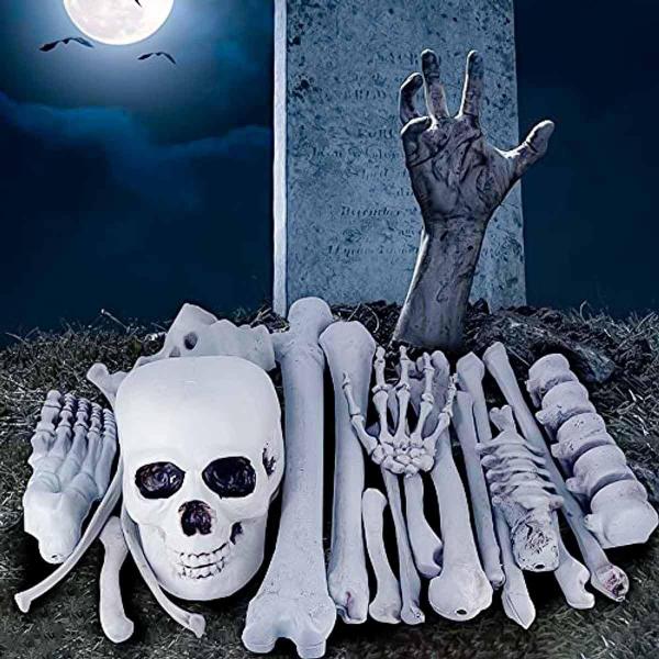 Imagem de Decoração Halloween Kit com 11 Peças Ossos +Cranio