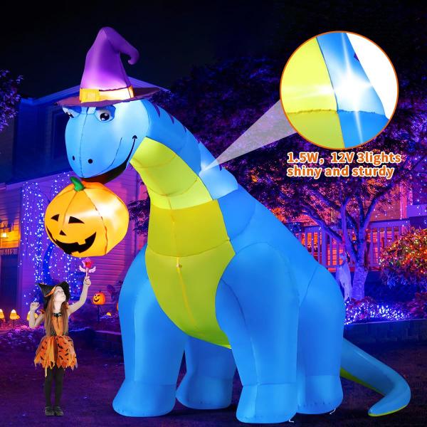 Imagem de Decoração inflável de Halloween com dinossauros de 10 pés de altura