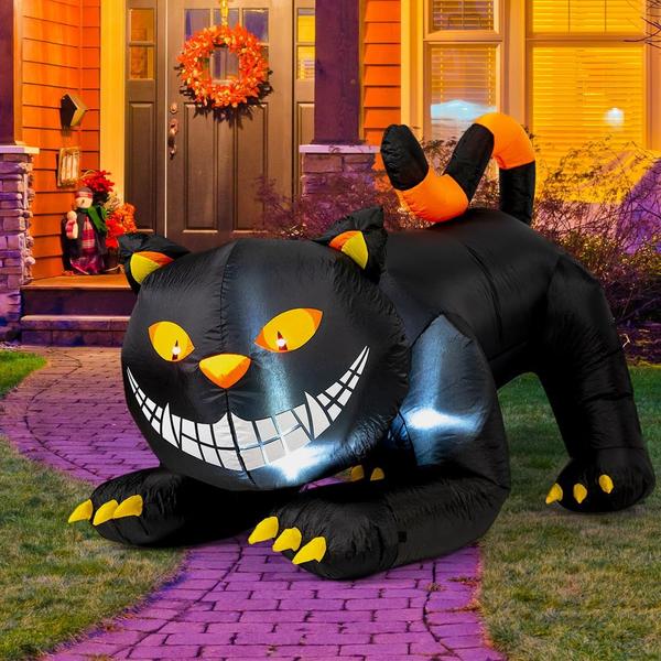 Imagem de Decoração inflável de Halloween GOOSH Black Cat 1,8 m com LED