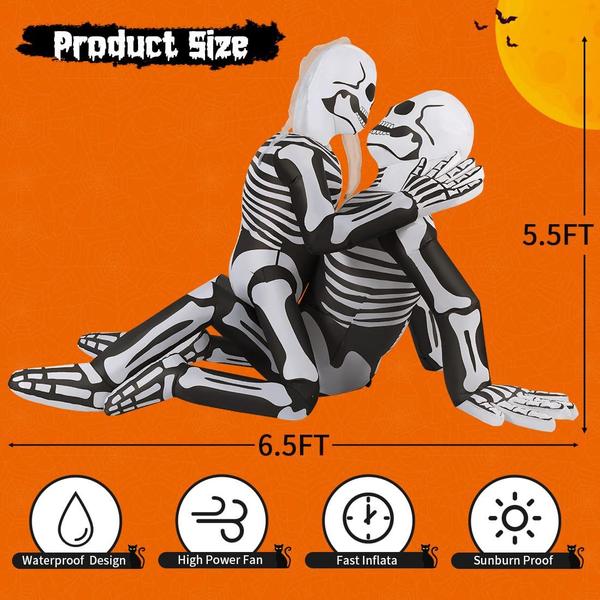 Imagem de Decoração inflável de Halloween GOOSH Skeleton 1,8 m de altura