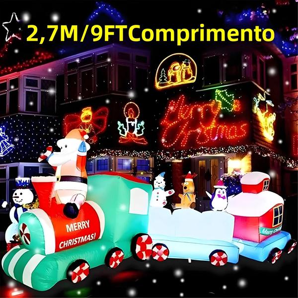 Imagem de Decoração Inflável de Natal com LED - Iluminação para Jardim, Festa e Decoração Interna/Externa