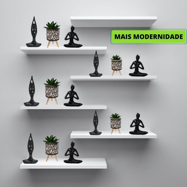 Imagem de Decoração kit estatueta com mini vaso cachepot 3 peças - Fenima