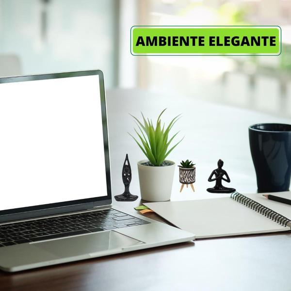 Imagem de Decoração kit estatueta com mini vaso cachepot 3 peças - Fenima