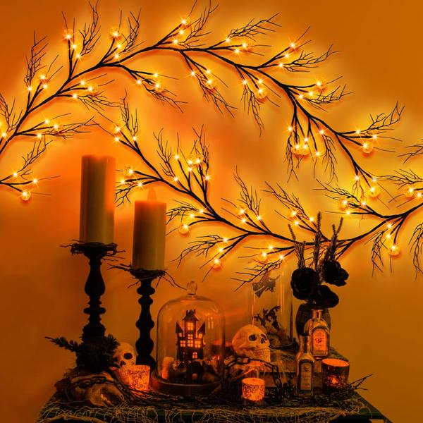 Imagem de Decoração Krissing Halloween Willow Vine Twig Garland de 6 pés