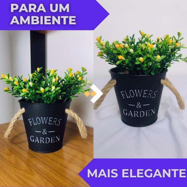 Imagem de Decoração Vaso Cachepô Flowers Garden e Arranjo Flores