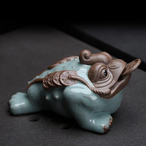 Imagem de Decoração zxb-shop Desktop Tea Ceremony Zen Golden Toad