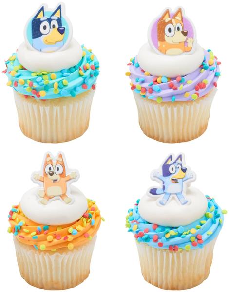 Imagem de Decorações de cupcake DecoPac Bluey So Much Fun Rings, pacote com 24