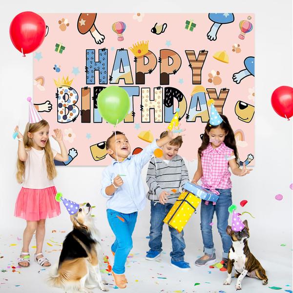 Imagem de Decorações de festa Galatiuke Dog Birthday Backdrop D-Pink