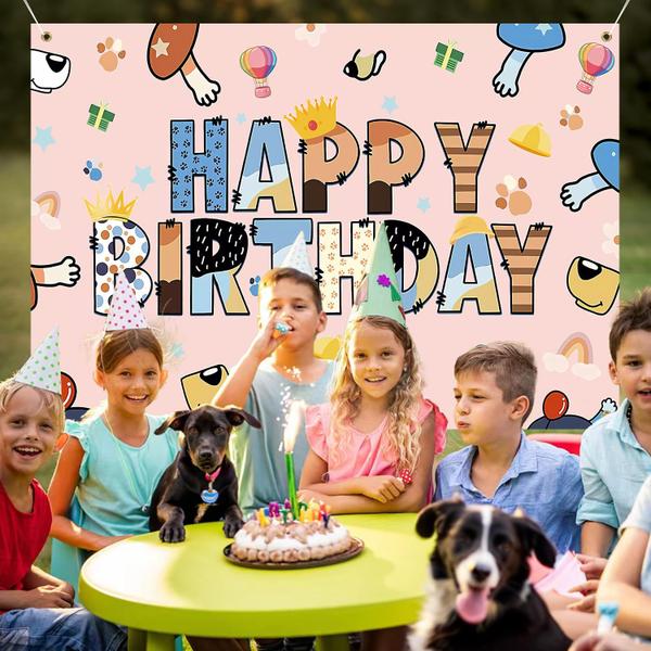 Imagem de Decorações de festa Galatiuke Dog Birthday Backdrop D-Pink