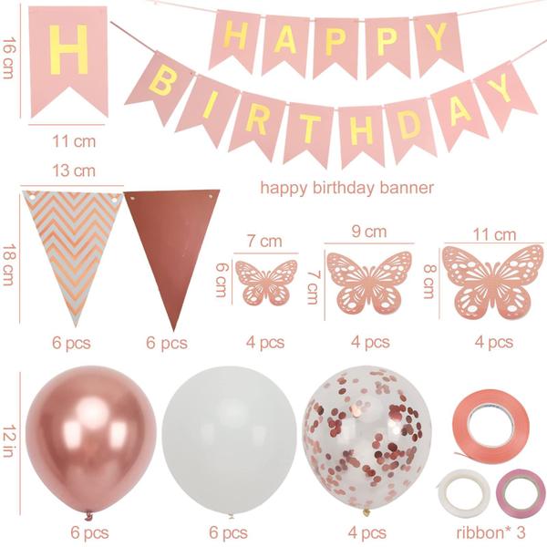 Imagem de Decorações de festa Nelotaor Happy Birthday Banner Girls