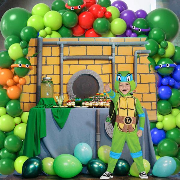 Imagem de Decorações de festa SNLN Turtle Birthday 153 unidades para crianças e adolescentes