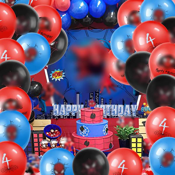 Imagem de Decorações de festa ZHIHUI Cartoon Heroes Spider 5º aniversário