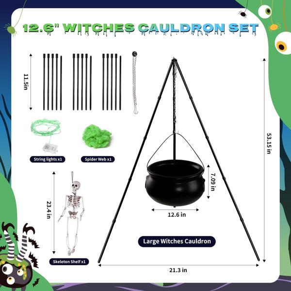 Imagem de Decorações de Halloween ao ar livre Witches Cauldron Shemira