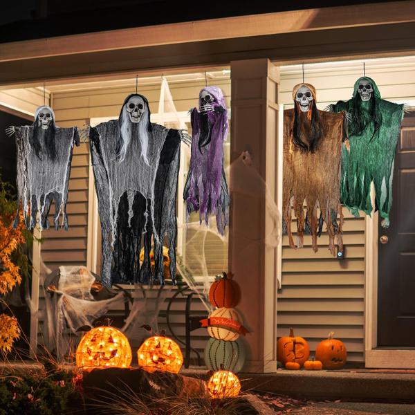 Imagem de Decorações de Halloween NEUBSAW Hanging Grim Reapers & Ghosts