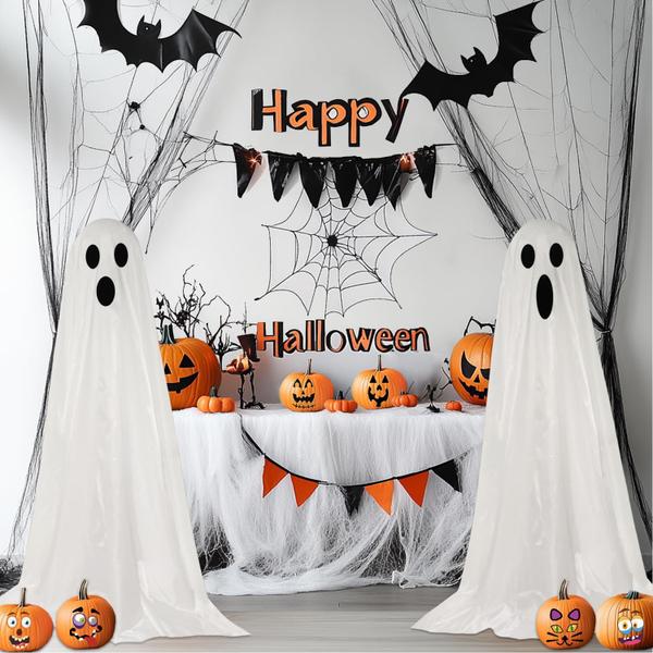 Imagem de Decorações de Halloween Outdoor Ghost Decor Light Up, pacote com 2