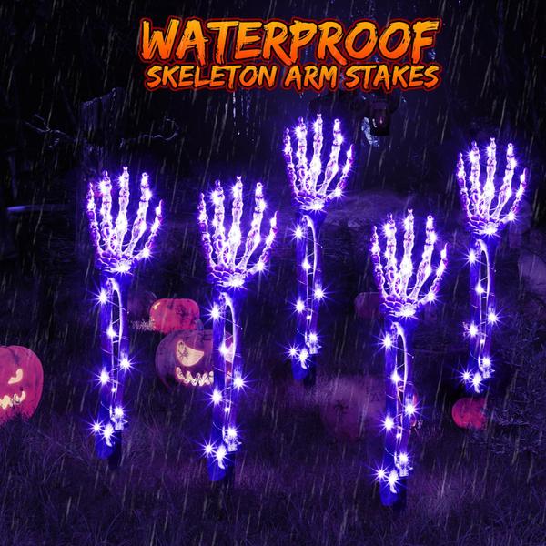 Imagem de Decorações de Halloween Outdoor Skeleton Arm Stakes, pacote com 5