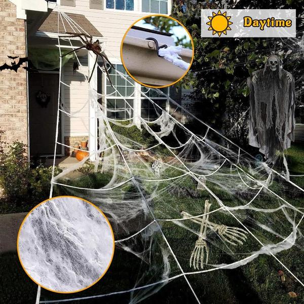 Imagem de Decorações de Halloween PartyMoonet Spider Web Lights 16,4 m 220 LED