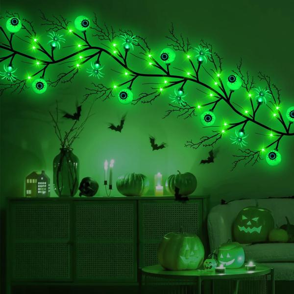 Imagem de Decorações de Halloween Willow Vine Twig Garland 6 pés PASUTO