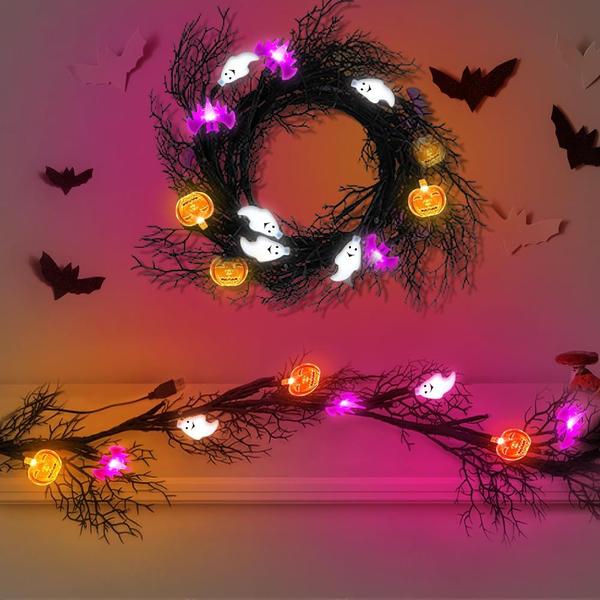 Imagem de Decorações de Halloween Willow Vine Twig Garland 6FT 54 LED