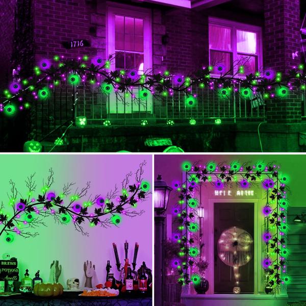 Imagem de Decorações de Halloween Willow Vine Twig Garland de 6 pés com 54 LED