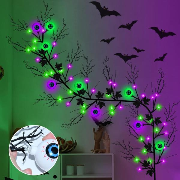 Imagem de Decorações de Halloween Willow Vine Twig Garland de 6 pés com 54 LED