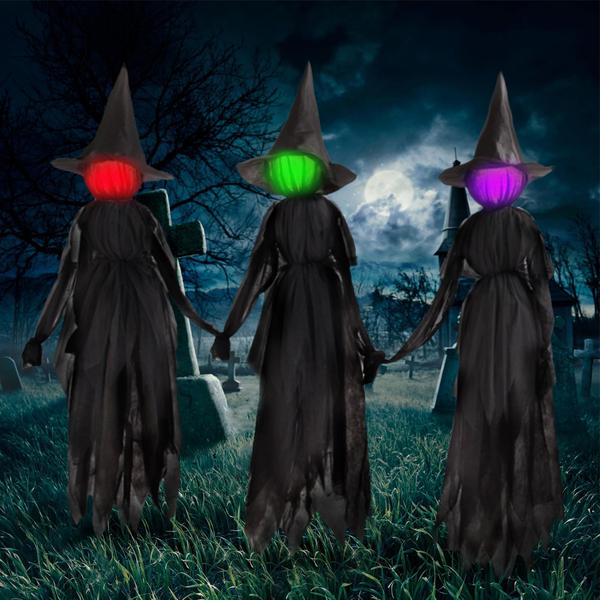 Imagem de Decorações de Halloween winemana Witches 6FT w/ Change Colors