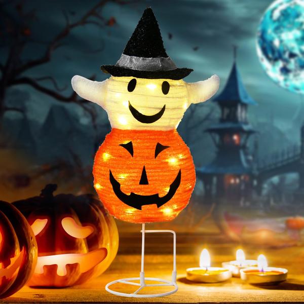 Imagem de Decorações de interior de abóbora iluminada de Halloween  slashome