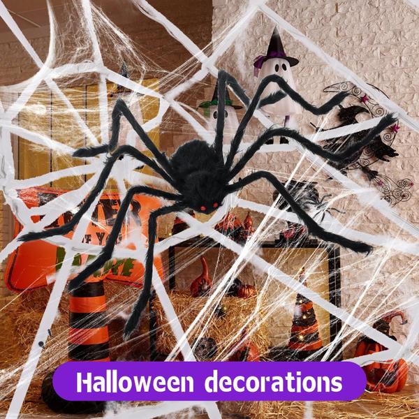 Decorações de teias de aranha de Halloween, teia de aranha gigante iluminada - GGW Imagem de Decorações de teias de aranha de Halloween, teia de aranha gigante iluminada