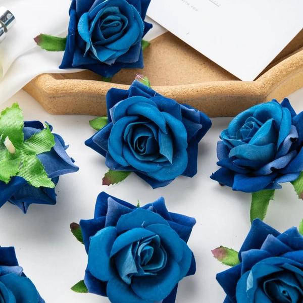 Imagem de Decorações Florais Rosas Artificiais Para Scrapbook Casamento Natal Casa Jardim 10 Peças