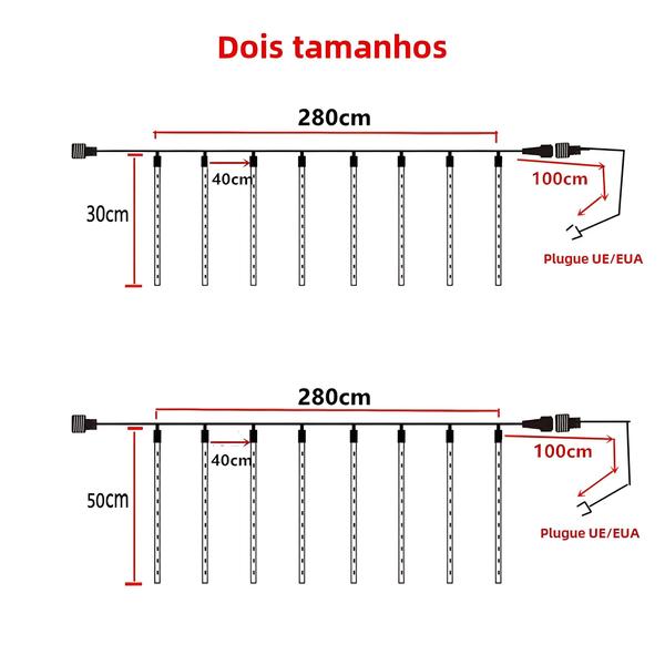 Imagem de Decorações Para Árvores De Natal Ao Ar Livre 8 Tubos Chuveiro De Meteoros LED Luzes De Corda Luzes