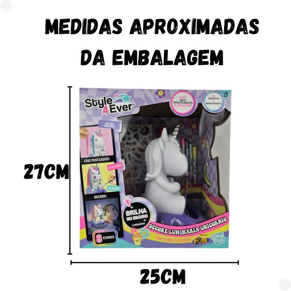 Decore Seu Unicórnio Glow In The Dark Grande C/ Acessórios F0150 7 - Fun Imagem de Decore Seu Unicórnio Glow In The Dark Grande C/ Acessórios F0150 7 - Fun