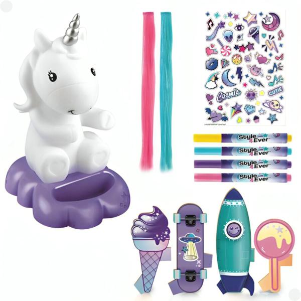 Decore Seu Unicórnio Glow In The Dark Grande C/ Acessórios F0150 7 - Fun Imagem de Decore Seu Unicórnio Glow In The Dark Grande C/ Acessórios F0150 7 - Fun