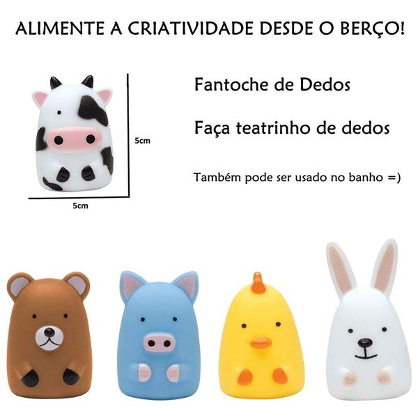 Imagem de Dedoche Fantoche de Dedos Brinquedo Bebe Teatrinho dos Animaizinhos