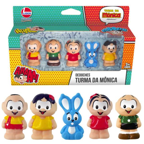 Imagem de Dedoche Infantil Miniaturas Turma Da Mônica Bonecos De 5 Personagens Para Criança Colecionável Líder
