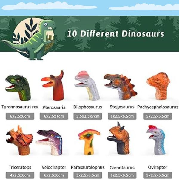 Imagem de Dedoches Divertidos Dinossauros Animais De Silicone 5 Uni