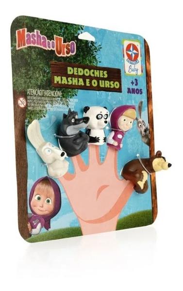 Imagem de Dedoches Divertidos Masha Urso Fantoches Miniaturas Estrela