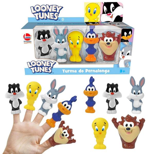 Imagem de Dedoches Looney Tunes 5 Fantoches Miniaturas Para Brincar - Lider Brinquedos