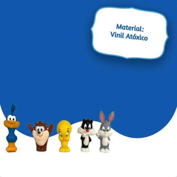 Imagem de Dedoches Looney Tunes Lider Brinquedos Vinil Atóxico +3 anos 7 cm - 3053