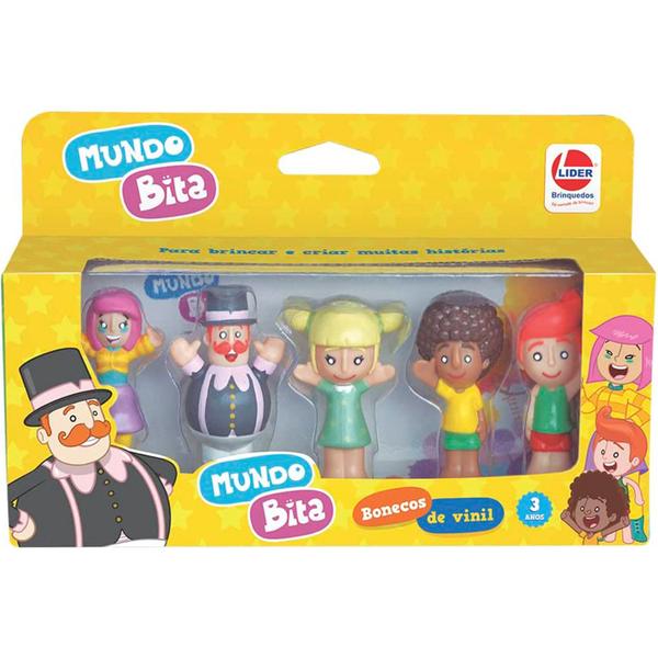 Imagem de Dedoches Turma Do Mundo Bita Com 5 Bonecos Miniaturas Vinil - Lider Brinquedos