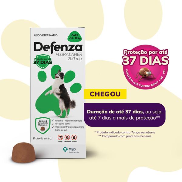 Imagem de Defenza 200mg Anti Pulga Carrapato Sarna Cães 10 a 20kg