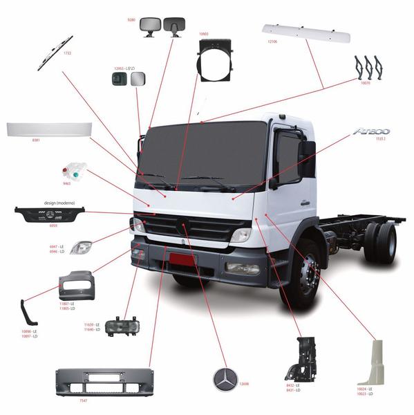 Imagem de Defletor Cabine Lateral Int Caminhão MB Atego Após 2005 LE