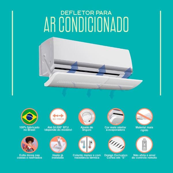 Imagem de Defletor de Ar Condicionado Casa Attract Universal Ajustável 60 cm até 110 cm