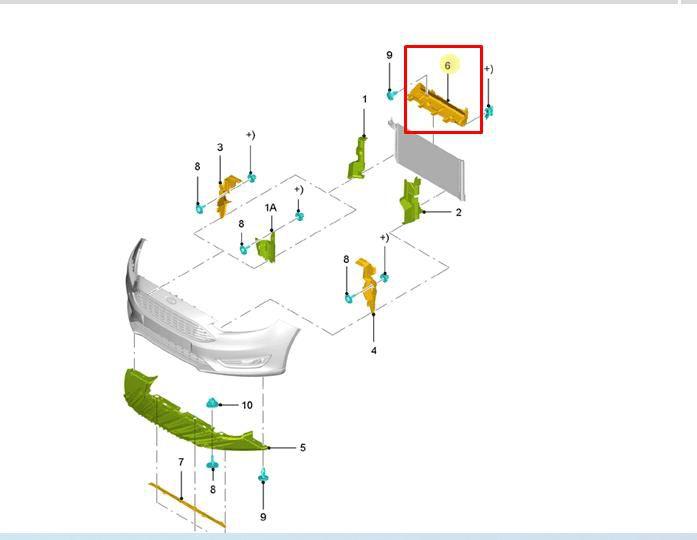 Imagem de Defletor de ar superior do radiador ford focus 2013 a 2015