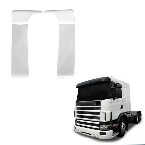 Defletor Lateral Scania S4 Cabine G Com Filtro Com Suportes - Rodoplast Imagem de Defletor Lateral Scania S4 Cabine G Com Filtro Com Suportes
